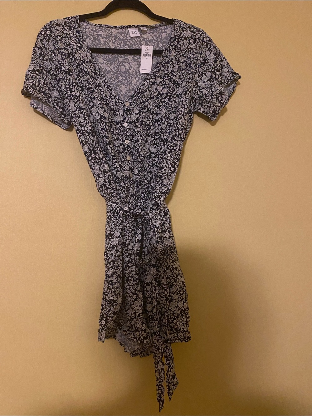 GAP Factory Blue & White Floral Short-Sleeve Romper